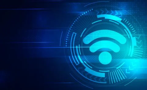 Digital technology and 4G 5G 6G network wireless internet Wi-fi connection tech Stock Illustration