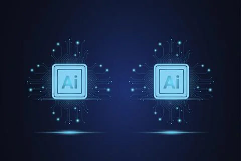 Digital technology and Artificial intelligence circuit line concepts. Machi.. Stock Illustration