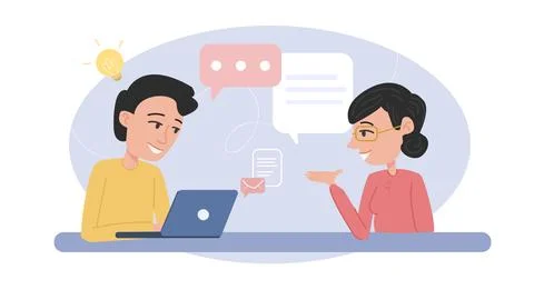 Digital technology and communication theme Vector. Stock Illustration