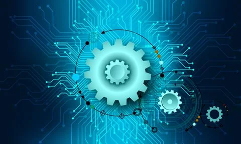 Digital technology and engineering technology - circuit board binary background Stock Illustration