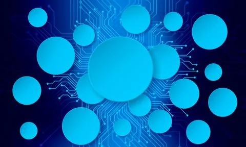 Digital technology and engineering technology - circuit board binary background Illustrazione stock