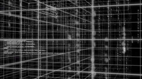 Digital technology and line backgorund 360 rotating 4K colorless Stock Footage 68567094