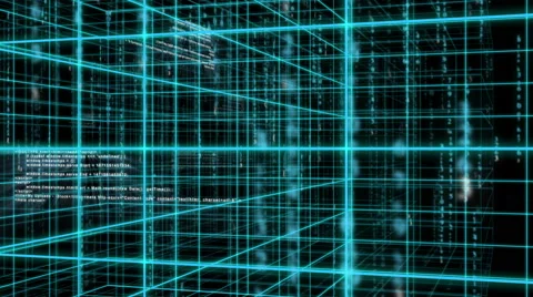 Digital technology and line backgorund 360 rotating 4K blue Video stock 68567149