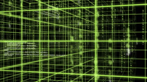 Digital technology and line backgorund 360 rotating 4K green Stock Footage 68567158