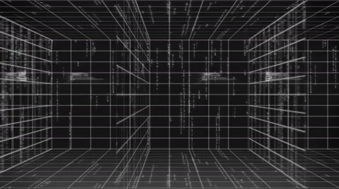 Digital technology and line backgorund pan LOOP 4K colorless Stock Footage 68567617