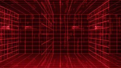 Digital technology and line backgorund pan LOOP 4K red Video stock 68567636