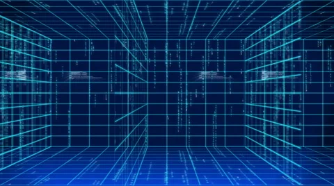 Digital technology and line backgorund pan LOOP 4K blue Stock Footage 68567644