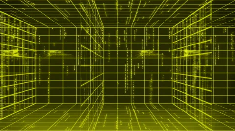 Digital technology and line backgorund pan LOOP 4K yellow Video stock 68567707