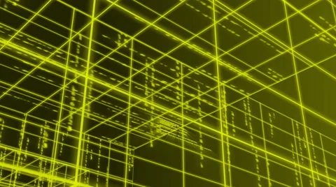 Digital technology and line backgorund perspective pan LOOP 4K yellow Stock Footage 68567929