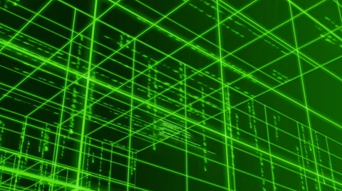 Digital technology and line backgorund perspective pan LOOP 4K green Stock Footage 68567933