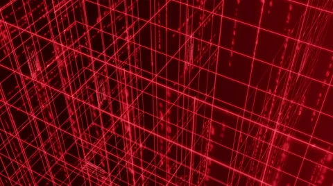 Digital technology and line backgorund perspective tilt LOOP 4K red Video stock 68568384