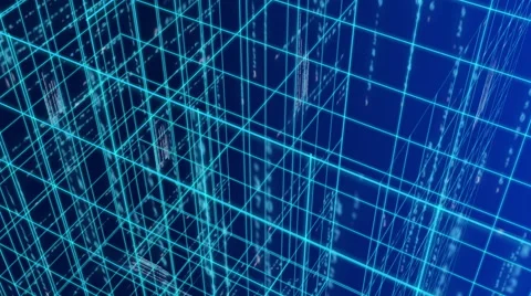 Digital technology and line backgorund perspective tilt LOOP 4K blue Vídeo Stock 68568395