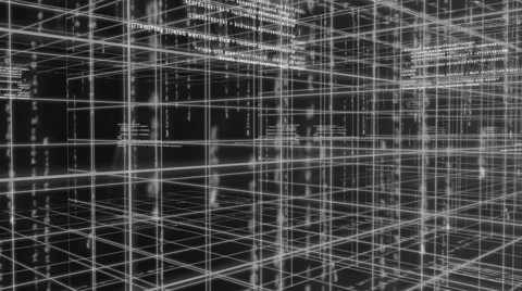 Digital technology and line backgorund rotating 90 4K colorless Video stock 68568685