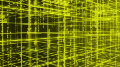 Digital technology and line backgorund rotating 90 4K yellow Video stock 68568719