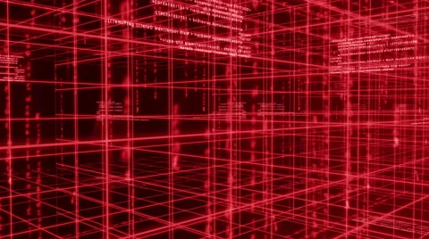 Digital technology and line backgorund rotating 90 4K red Stock Footage 68568726