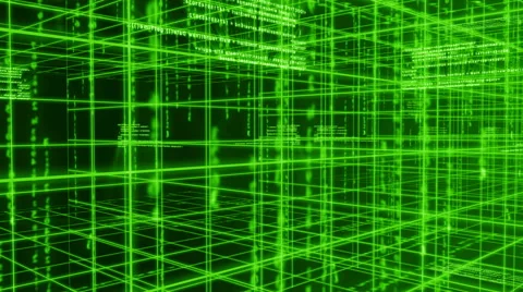 Digital technology and line backgorund rotating 90 4K green Video stock 68568740