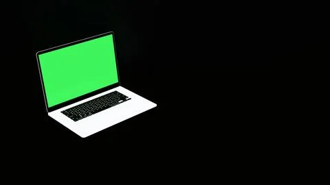 Digital technology and online communication, laptop with green screen Illustrazione stock