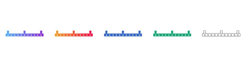Digital Technology and Server Rack Status Icons Stock Illustration