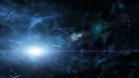 Digital technology animated word cloud background Video stock 226799180