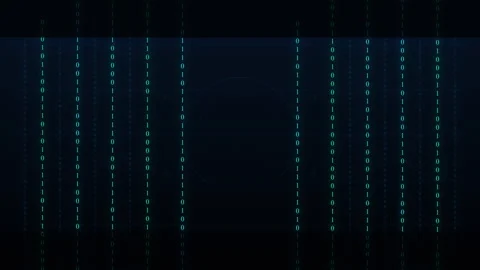 Digital technology animation motion graphic with data stream loop Stock Footage 347200875