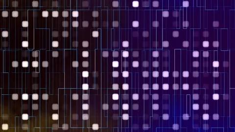 Digital technology animation with a retro style. Small blinking light squar.. Video stock 295195034