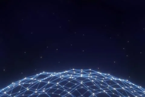 Digital technology background 3d rendering , blue , copy space ,mock up Stock Illustration