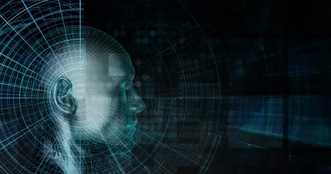 Digital Technology Background with Advanced AI Abstract Concept Looping Stock Footage 149721864