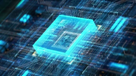 Digital Technology Background of Animation CPU Computer Data Ai Illustration Stock Footage 325416408