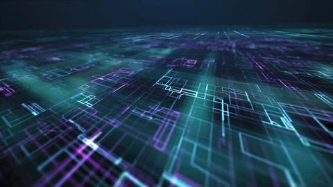 Digital technology background concept with technology line light effects 스톡 일러스트