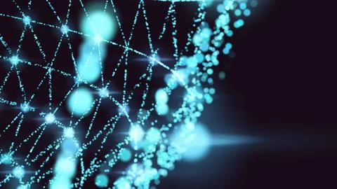 Digital technology background with connecting dots and lines Stock Illustration