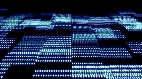 Digital technology background. Network with glowing light blue dots structure Stock Illustration