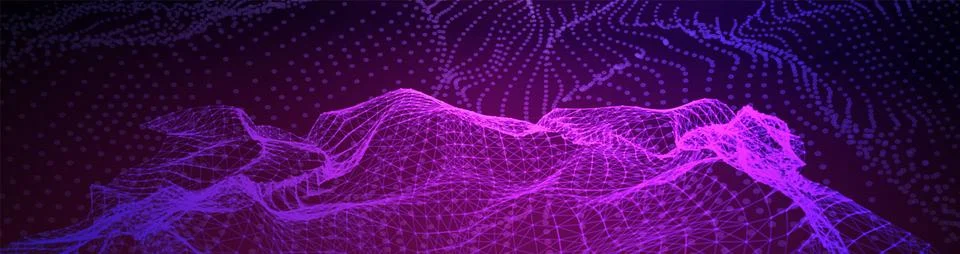 Digital technology background. Neural network or big data concept illustrat.. Stock Illustration