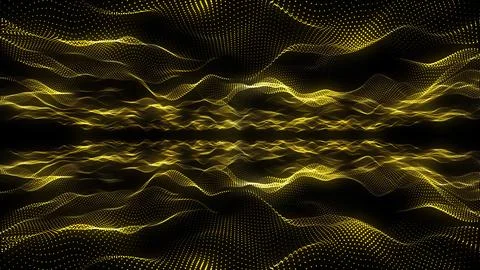 Digital technology background. Wave of glowing points Stockillustratie