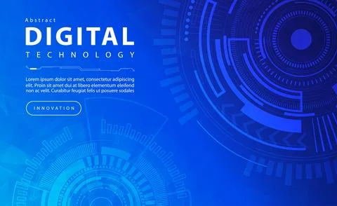 Digital technology banner blue background concept, technology light purple sky Stock Illustration