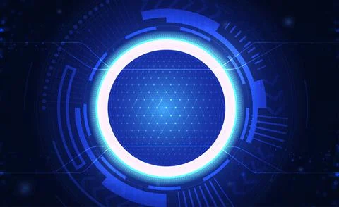 Digital technology banner blue background, Ai big data, online cyber security Stock Illustration