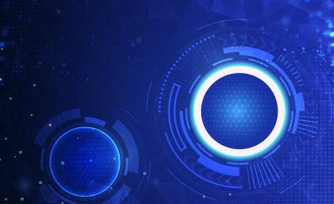 Digital technology banner blue background, Ai big data, online cyber security Stock Illustration