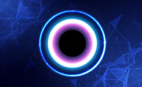 Digital technology banner blue background cyber technology circuit abstract Stock Illustration