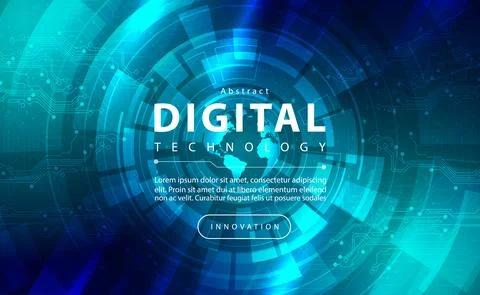 Digital technology banner pink blue background concept with technology light ai Illustrazione stock
