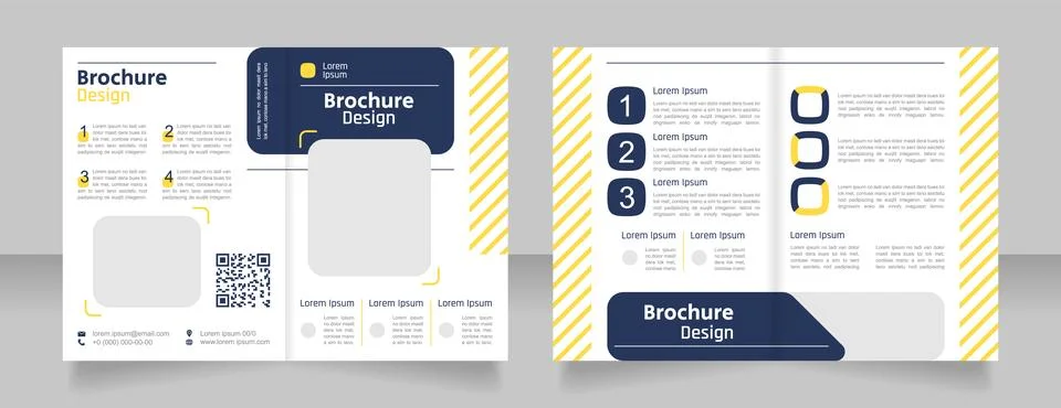 Digital technology bifold brochure template design Illustrazione stock
