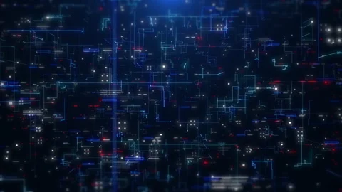 Digital technology big data analytic, AI, UI communication transferring platform Stock Footage 239768459