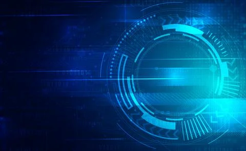 Digital technology big data blue green background cyber security abstract tech Stock Illustration