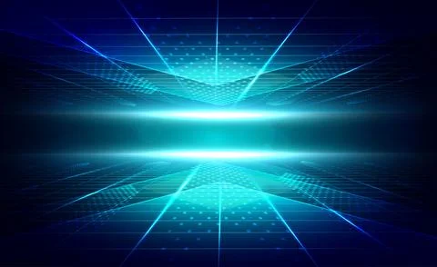 Digital technology big data blue green background cyber security abstract tech Stock Illustration