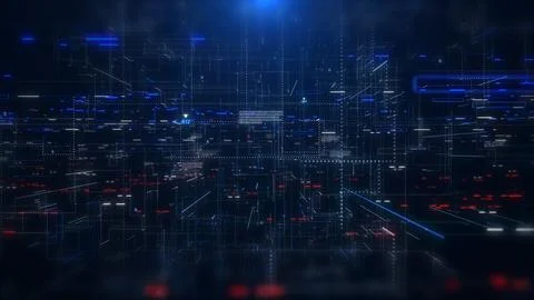 Digital technology big data connection fly through concept illustration Stock Illustration