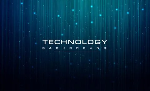 Digital technology big data speed connect blue green background cyber cloud Stock Illustration