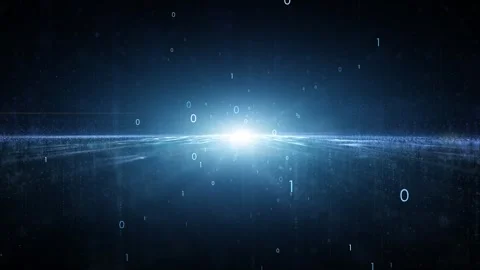 Digital technology binary code wavy motion graphic looping animation Stock Footage 337248397
