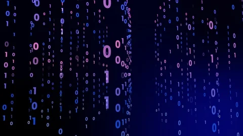 Digital technology with binary digits light path in line data, future data te Stock Footage 102548909