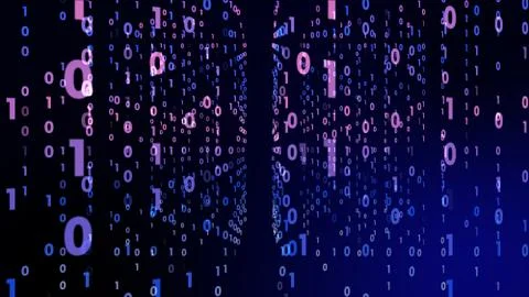 Digital technology with binary digits light path in line data, future data te Stock Illustration