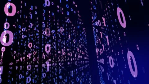 Digital technology with binary digits light path in line data, future data te Stockillustratie