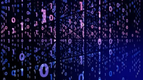 Digital technology with binary digits light path in line data, future data te Stock Illustration