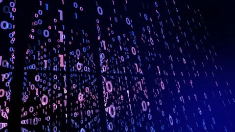 Digital technology with binary digits light path in line data, future data te Stock Illustration